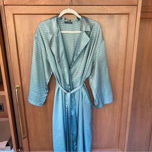Vintage Halston Heritage Light Green Satin Robe